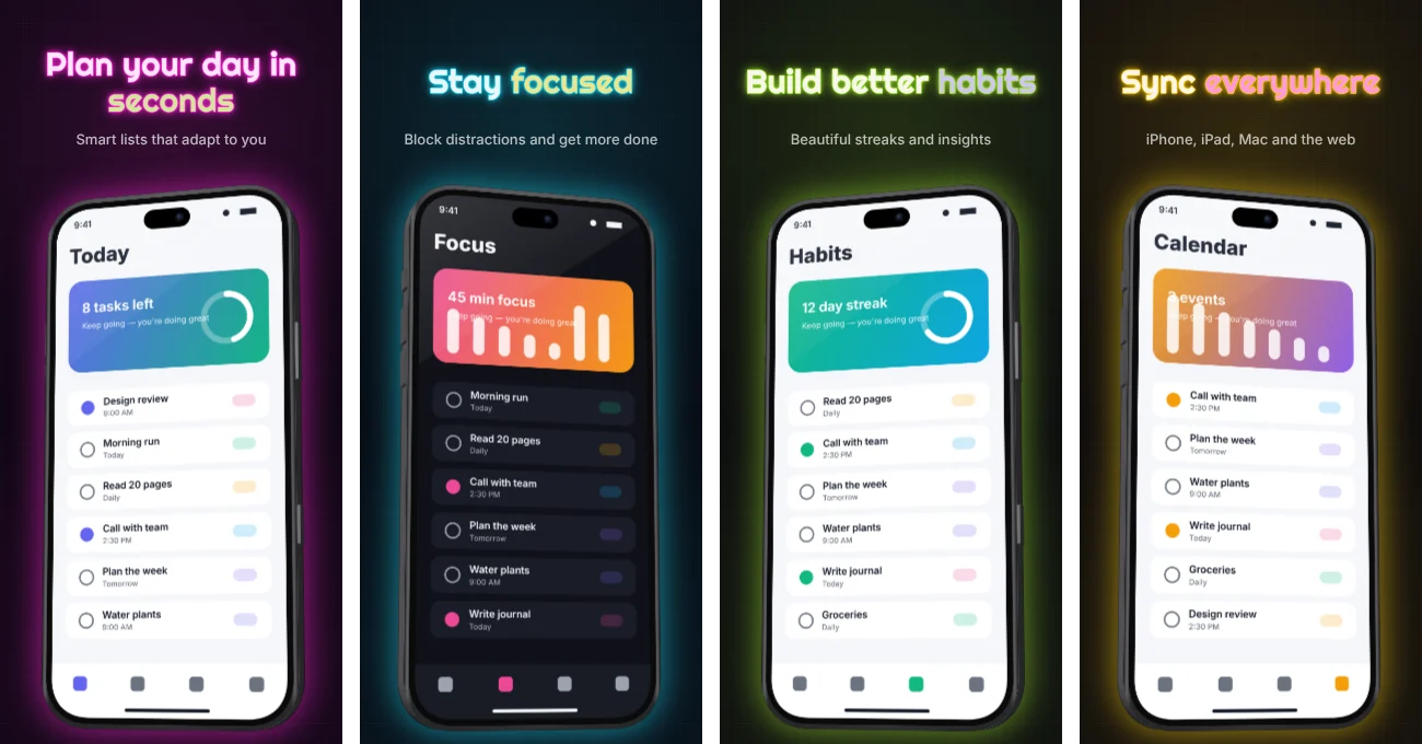 neon sign App Store screenshot template